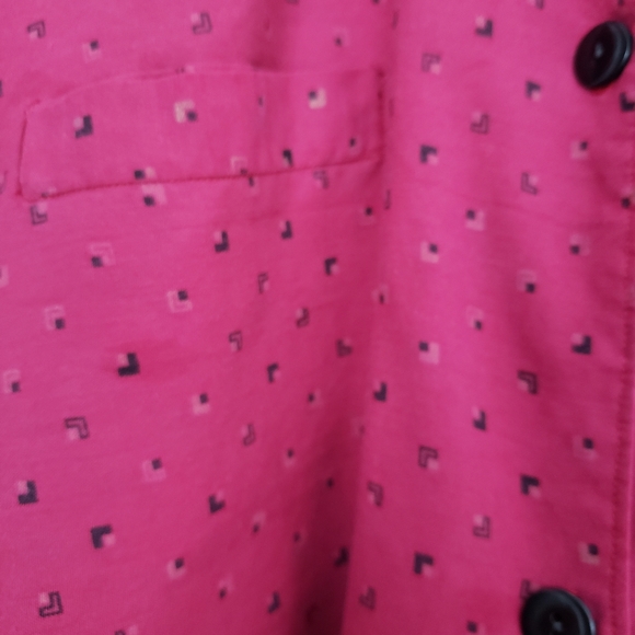 Vintage Geometric print mandarin collar top - Picture 5 of 5